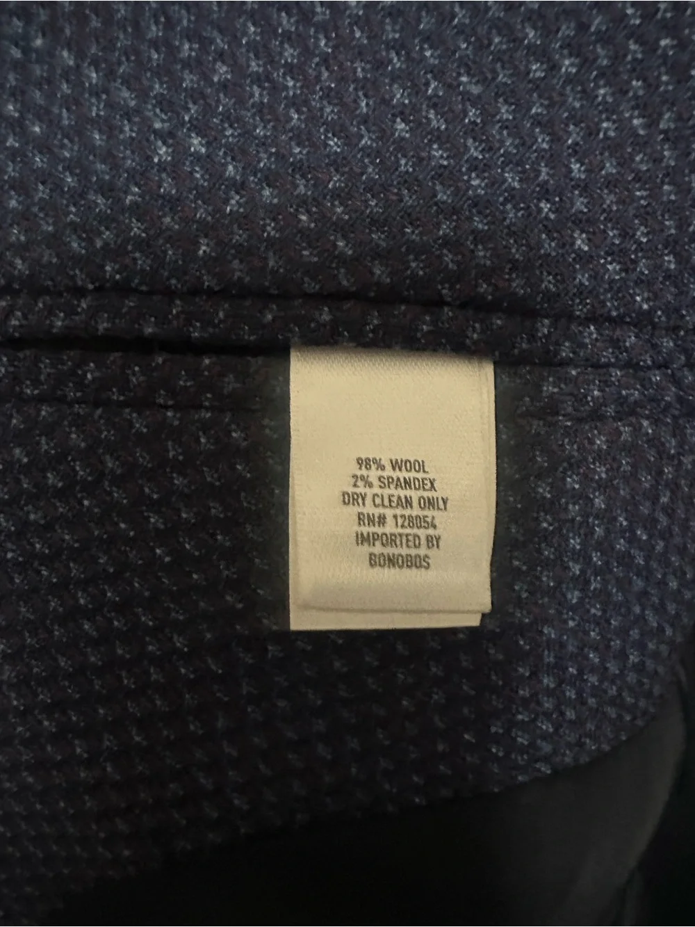 Bonobos Jetsetter Navy Blue Stretch Wool Blazer Sport Coat Athletic Fit Size 40R